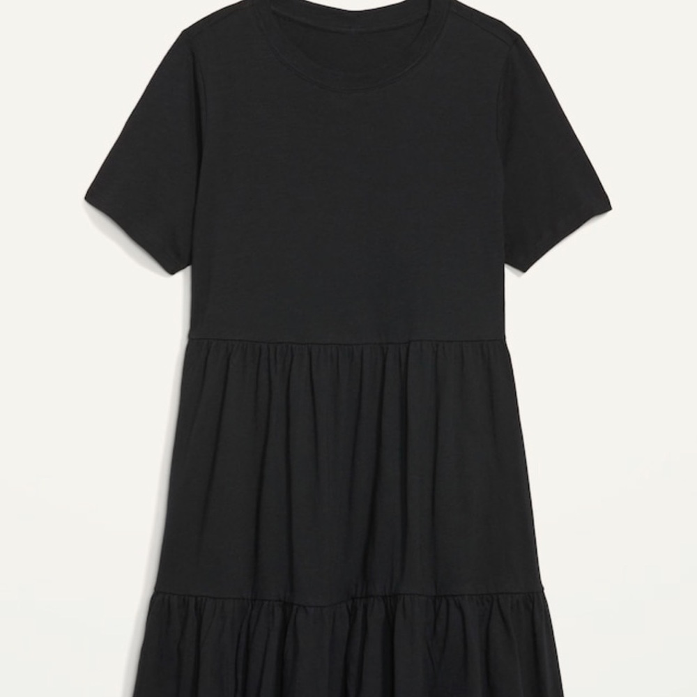 Short-Sleeve Tiered Slub-Knit Mini Swing Dress for Women BNWT MEDIUM old navy